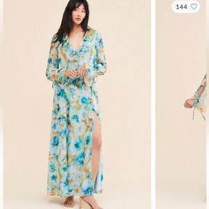 Rays for Days Wisteria Ruffled Maxi Dress